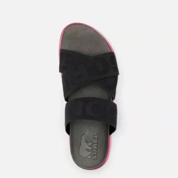 SOREL Black & Punch Pink Roaming Sport Women Sandal, US 8 - Picture 4 of 7